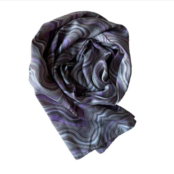 Pink Gray and White Silky Oblong Scarf - Picture 5 of 6